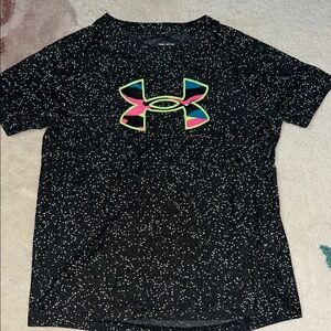 Under Armour Kids' Black and Multicolor Logo Tee